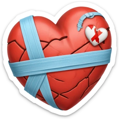 corazón celeste vendado  sticker