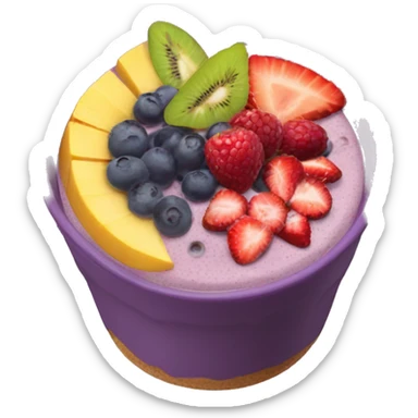 Acai smoothie bowl with fruits  sticker