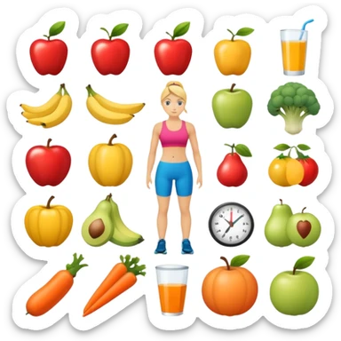 mach mir ein grafik für ein system von alltag ernährung und sport sticker