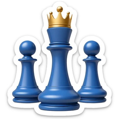 white plastic chess pieces, king, white sticker
