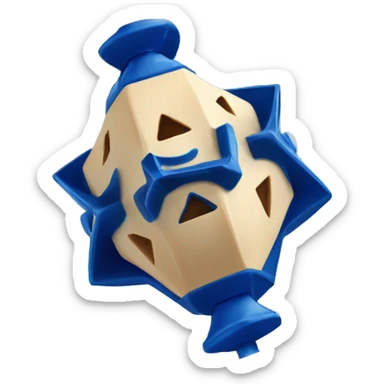 Jewish dreidel a four-sided spinning top, played during the Jewish holiday of Hanukkah sticker