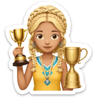 girl in yellow butter set with boho braids holding a stanley cup sticker