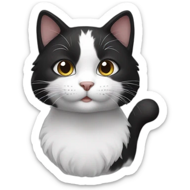 black and white cat sticker
