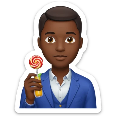 Sexy black man hold a bottle and a lollipop sticker