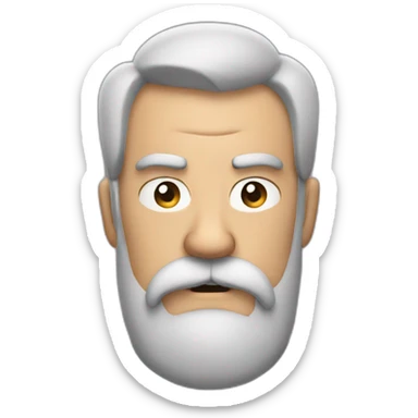 Grumpy man with beard and stache sticker