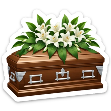 Funeral Casket with Casket Spray sticker