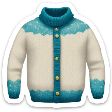 Knit sweater with winter glittery design sticker