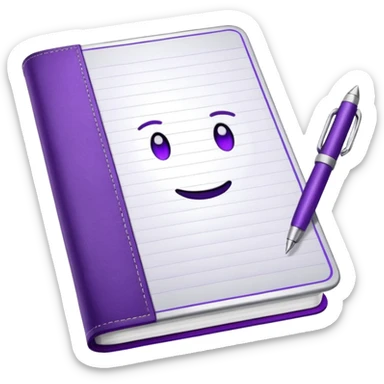 journal white and purple sticker