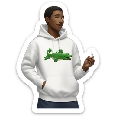 Lacoste smoking friends with white lacoste hoodie sticker