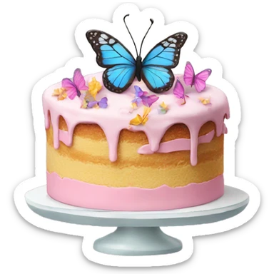 Cake with butterflies sticker