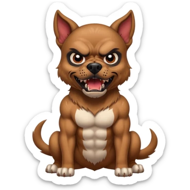 tattooed scary looking dog sticker