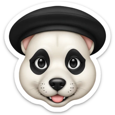 dog mime performer with hat sticker