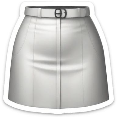 White High waisted leather skirt isolated sticker