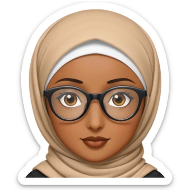 Hijabi girl wearing cool glasses  sticker