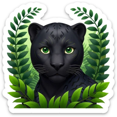 A black panther in a jungle sticker
