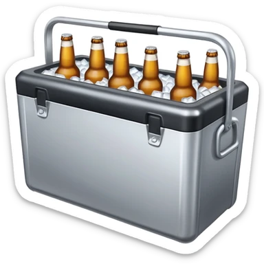 Cooler full of cans of beer sticker