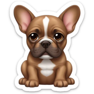 Brown French bulldog puppy sticker
