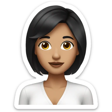 skincare Brunette girl with black hair sticker