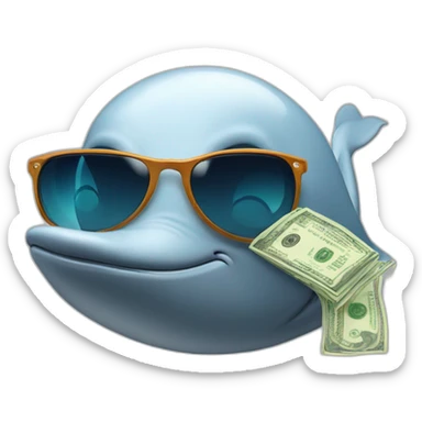 a-whale-with-sunglasses-who-is-greedy-with-money sticker