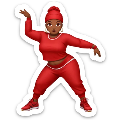 Black Plus size street dancer with red sticker