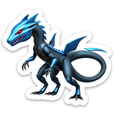Shiny Cool Futuristic Smooth Salandit-Lombax-Sergal-Cyclizar-Genesect-Pokémon, full body sticker