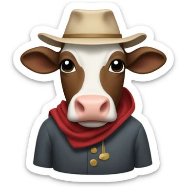 Cow in handmaid’s tale outfit sticker