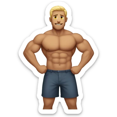 Muscular Male being shirtless sticker