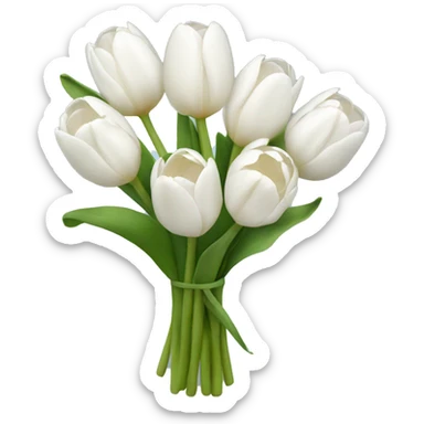 white tulip bouquet  sticker