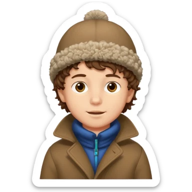 Boy with Brown Curly Hair – Brown curls, young face wearing winter clothes




 sticker