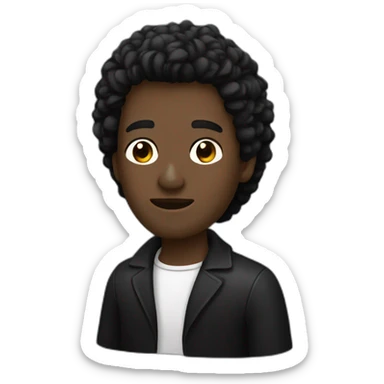 hombre de negro con capa y mascara negra sticker