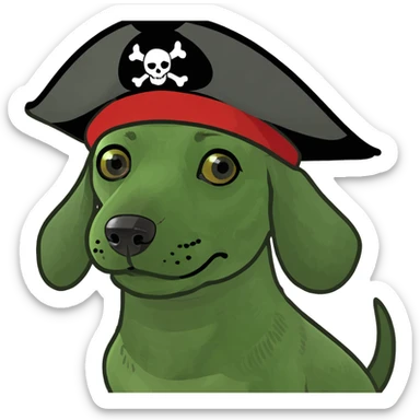 A dachshund that is a pirate sticker