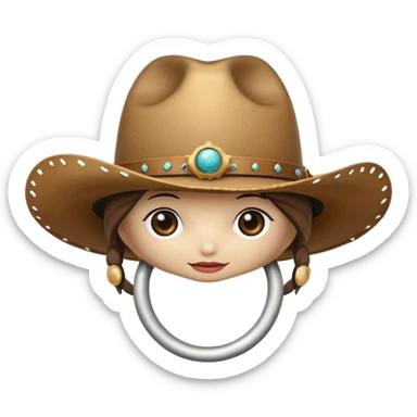 Planet Saturn wearing cowgirl hat sticker