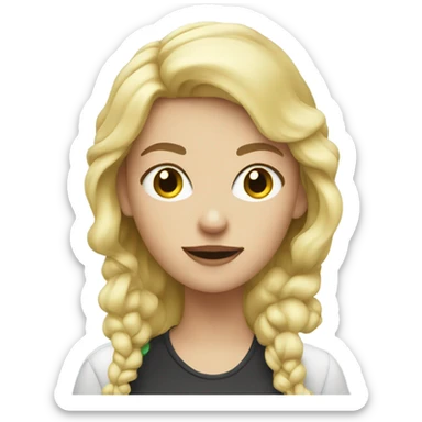 blonde girl with vape sticker