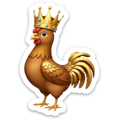 chicken King, standing, with crown sticker