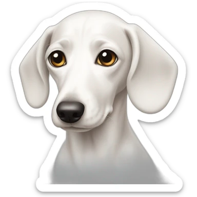 white-doxie sticker