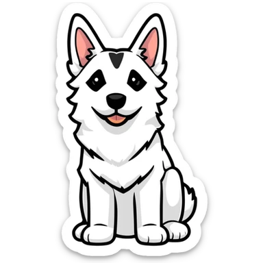 white Swiss Shepherd dog sticker