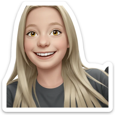 smiling blonde girl portrait sticker