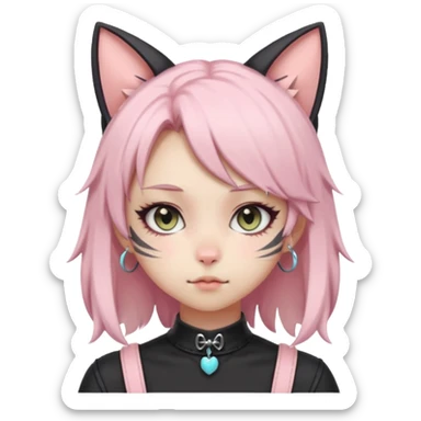 Pastel Edgy Kawaii Cute Beautiful Elegant Pretty Anime Punk Lolita Catgirl sticker