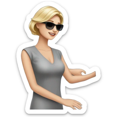 Posh-Radiologist-performing-breast-mammography-to-leni-klum sticker