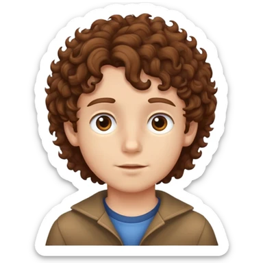 Boy with brown curly hair london  sticker