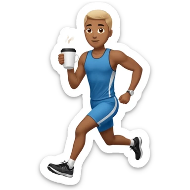 Morning Coffee Runner black man  sticker