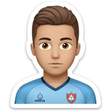 Celta Vigo player standing, jersey with Celta Vigo logo on chest sticker