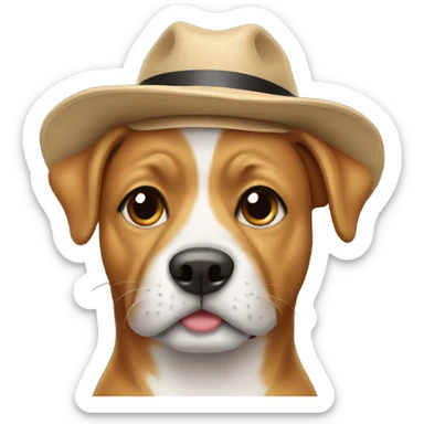 Dog wearing hat sticker