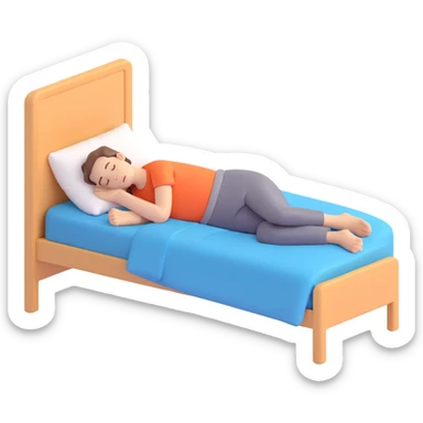 person sleeping on their side sticker
