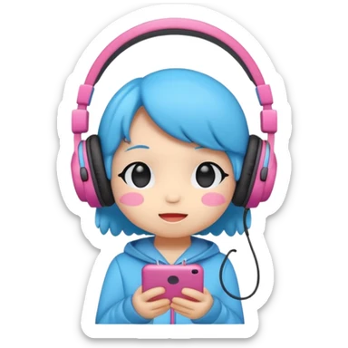 Sanrio character wearing headphones  sticker