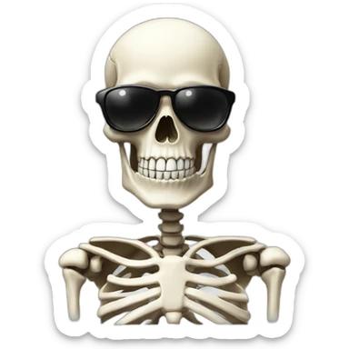 skeleton with sunglasses sticker