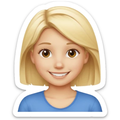 blonde girl at with text behind her saying "ENGOY" sticker