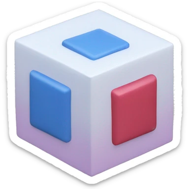3d cube sticker