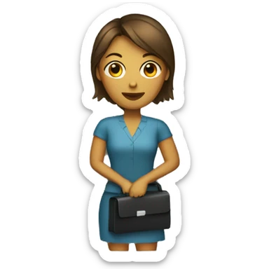 woman holding briefcase sticker