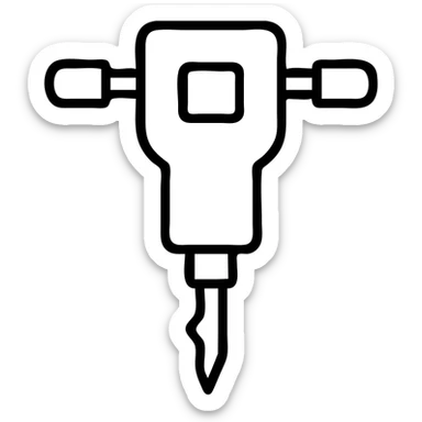 outlined mining drill icon with no fill sticker